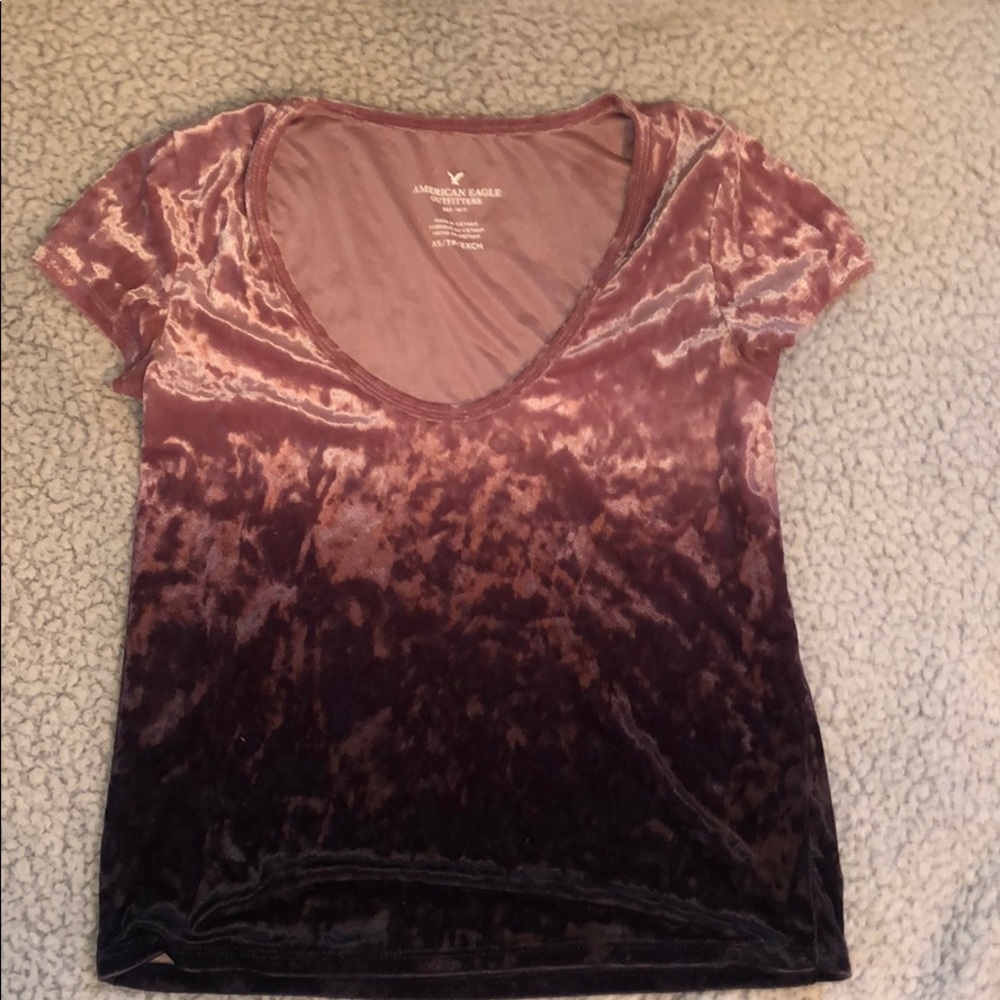 Velvet cropped shirt